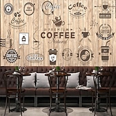 billiga Tapeter-coola tapeter väggmålning vintage tapet väggdekal som täcker tryck skala och sticka avtagbar kaffe kafé graffiti canvas heminredning