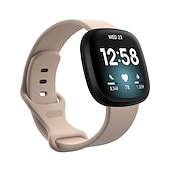 billiga Fitbit klockband-Klockarmband för Fitbit Versa 3 Sense Silikon Ersättning Rem Andningsfunktion Sportband Armband