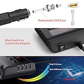 cheap Car Charger-Cigarette Lighter Adapter Car Charger Adapter 12V-24V 3 Socket Splitter Plug LED 4 USB Charger Adapter 2.4A 100W For Phone MP3 DVR