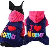 ieftine salopete-haine pentru câini îi iubesc pe tata și mama iarnă haine pentru câini pentru animale de companie paltoane pentru câini mici, mijlocii, jachete pentru pudel chihuahua (m, i love mama)
