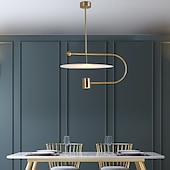economico Luci Isola cucina-Lampada a sospensione in oro da 45 cm forme geometriche in stile nordico design unico ciotola lineare artistica metallo galvanizzato 110-120 v 220-240 v
