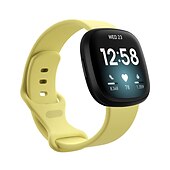 billiga Fitbit klockband-Klockarmband för Fitbit Versa 3 Sense Silikon Ersättning Rem Andningsfunktion Sportband Armband