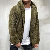 abordables Manteaux &amp; vestes-Homme Veste d&#039;Hiver Manteau d&#039;hiver Veste Polaire Usage quotidien Automne Coton Noir bleu marine Marron Vert Abricot Veste