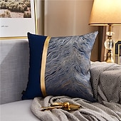 baratos Textured lance travesseiros-Almofadas decorativas textura cor combinando linha dourada jacquard bordado capa de almofada sala de estar quarto sofá capa de almofada almofada ao ar livre para sofá cama cadeira