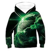 cheap Boy&#039;s 3D Vision &amp; Geometry-Children&#039;s Day Boys 3D Galaxy 3D Print Earth Hoodie &amp; Sweatshirt Long Sleeve 3D Print Active Basic Kids 2-12 Years