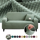 baratos Cobertura de Sofa-capa de sofá capa de sofá jacquard elástico secional poltrona sofá de dois lugares 4 ou 4 ou 3 lugares em forma de l bordô vermelho branco cinza preto liso cor sólida macio durável lavável
