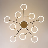economico Lampadari-6/8/10 teste lampada a sospensione a led lampadario molecolare a forma di anello regolabile semplice moderna luce nordica stile di lusso soggiorno camera da letto sala da pranzo ristorante