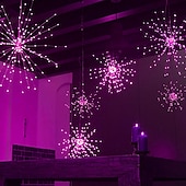 economico Striscie luci a batteria-led starburst scintillio luci fai da te esterno impermeabile luci stringa fata 8 modalità con telecomando per la festa di nozze natale arredamento camera da letto 4 confezioni 2 confezioni 1