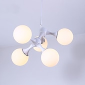 cheap Chandeliers-48 cm Pendant Light Cluster Design Chandelier Black White Silver Metal Electroplated Painted Finishes Modern 110-120V 220-240V