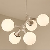 cheap Chandeliers-48 cm Pendant Light Cluster Design Chandelier Black White Silver Metal Electroplated Painted Finishes Modern 110-120V 220-240V