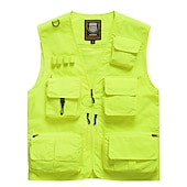preiswerte Westen-Herren Anglerweste Weste für Wanderer Ärmellos Weste / Fahrradweste Shirt Außen Windundurchlässig Atmungsaktiv Rasche Trocknung Leicht Sommer Polyester Saphir Marineblau gelb fluoreszierend Angeln