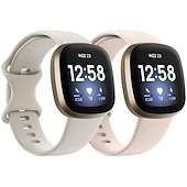 olcso Fitbit óraszíjak-2 csomag Smart Watch Band Kompatibilis valamivel FitBit Versa 4 Sense 2 Versa 3 Sense Puha szilikon Okos óra Szíj Vízálló Állítható Légáteresztő Sportszíj Csere Karszalag