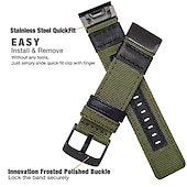 abordables Correas de reloj Garmin-Ver Banda para Garmin Fenix Quatix 7X 6X 5X Plus 3 HR Sapphire Instinct 2X Solar Enduro Tactix 7 Pro Descent Mk2i Mk2 D2 Bravo Charlie Delta PX Nailon Reemplazo Correa Ajuste rápido 26 mm Transpirable