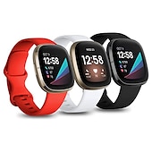 economico Cinturini per orologi Fitbit-3 pezzi Cinturino per orologio  per Fitbit Versa 3 Sense Silicone morbido Sostituzione Cinghia Da donna Da uomo Impermeabile Cinturino sportivo Polsino