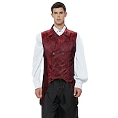 preiswerte Oberbekleidung-Weihnachten Vintage Mode Mantel Maskerade Weste Prinz Pestdoktor Edelmann Jacquard Jacquard Herren königlich Steampunk Halloween Karneval Maskerade Veranstaltung / Fest Erwachsene Weste