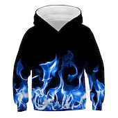 billiga Pojkens 3D Vision &amp; Geometri-Barn Pojkar Huvtröja och sweatshirt Långärmad Grafisk 3D Tryck Regnbåge Barn Blast Aktiv Nyår