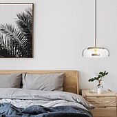 abordables Luces de isla-23 cm diseño único estilo nórdico colgante de luz de vidrio moda electrochapado estilo nórdico moderno 110-120v 220-240v