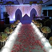 رخيصةأون يعمل بالكهرباء-سلسلة أضواء جليدية أنيقة لحفلات الزفاف - 3 متر × 1 متر، 120 مصباح ليد، مقاومة للماء في الهواء الطلق مع 8 أوضاع، إكليل عيد الميلاد للفناء والحديقة&amp;amp;ديكور النافذة