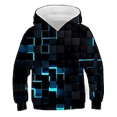 preiswerte Jungen 3D Vision &amp; Geometrie-Jungen 3D Geometrisch Kapuzenshirt Langarm 3D-Druck Frühling Herbst Aktiv kinderkleidung Täglich