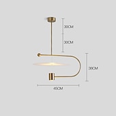 economico Luci Isola cucina-Lampada a sospensione in oro da 45 cm forme geometriche in stile nordico design unico ciotola lineare artistica metallo galvanizzato 110-120 v 220-240 v