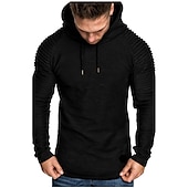 cheap Basic Hoodies-Men&#039;s Hoodie ArmyGreen Black khaki Gray White Solid Color Cool Winter Clothing Apparel Hoodies Sweatshirts  Long Sleeve