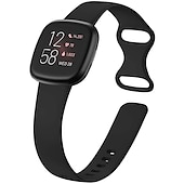 billiga Fitbit klockband-Klockarmband för Fitbit Versa 3 Sense Silikon Ersättning Rem Andningsfunktion Sportband Armband