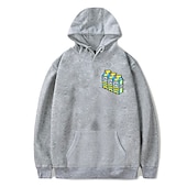 abordables Sudaderas con capucha gráficas para hombre-Hombre Estampado Manga Larga Sudaderas Con Capucha Fresco Design Invierno Un gris Un blanco Un negro Ropa Diseñador Talla Grande S M L XL XXL XXXL
