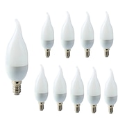 halpa LED-kynttilälamput-10kpl e14 3w led kynttilälamppu kynttilänjalka kattokruunu lamppu koriste valo lämmin valkoinen viileä valkoinen c35 c35l himmeä 220-240v