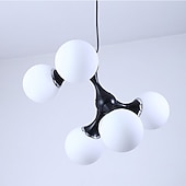 cheap Chandeliers-48 cm Pendant Light Cluster Design Chandelier Black White Silver Metal Electroplated Painted Finishes Modern 110-120V 220-240V
