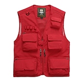 preiswerte Westen-Herren Anglerweste Weste für Wanderer Ärmellos Weste / Fahrradweste Shirt Außen Windundurchlässig Atmungsaktiv Rasche Trocknung Leicht Sommer Polyester Saphir Marineblau gelb fluoreszierend Angeln