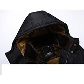 cheap Men&#039;s Downs &amp; Parkas-Men&#039;s Winter Coat Winter Jacket Puffer Jacket Quilted Jacket Camping &amp; Hiking Warm Winter Solid Color Bright Black Black Puffer Jacket
