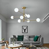 economico Modello a globo-Lampadario a led 105 cm oro lampada a sospensione stile nordico led sputnik design globo paralume in vetro metallo stile moderno elettrolitico 110-120v 220-240v