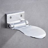 billiga Set med badrumstillbehör-badrumsfotstöd kraftig rakhylla i aluminiumlegering uppfällbar duschfotstöd för rakning av ben (svart/silverfärgad)