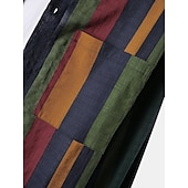 cheap Men&#039;s Button Up Shirts-Men&#039;s Shirt Other Prints Color Block Collar Button Down Collar Daily Holiday Patchwork Long Sleeve Tops Basic Casual Daily Beach Green / Machine wash / Hand wash / Wet and Dry Cleaning / Vacation