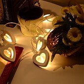cheap Battery String Lights-Elegant Wedding Reception Party 3M 20LEDs 1.5M 10LEDs Heart Shape LED Fairy String Lights for Holiday Party Wedding Christmas Lighting Delivery Battery Powered Without Battery
