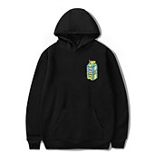 abordables Sudaderas con capucha gráficas para hombre-Hombre Estampado Manga Larga Sudaderas Con Capucha Fresco Design Invierno Un gris Un blanco Un negro Ropa Diseñador Talla Grande S M L XL XXL XXXL