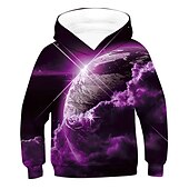 cheap Boy&#039;s 3D Vision &amp; Geometry-Children&#039;s Day Boys 3D Galaxy 3D Print Earth Hoodie &amp; Sweatshirt Long Sleeve 3D Print Active Basic Kids 2-12 Years