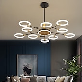 economico Lampadari-6/8/10 teste lampada a sospensione a led lampadario molecolare a forma di anello regolabile semplice moderna luce nordica stile di lusso soggiorno camera da letto sala da pranzo ristorante