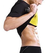 economico T-shirt e canotte attive da uomo-Da uomo Modellatore del corpo Camicia da ginnastica in vita Dimagrante Perdita di peso Effetto sudorazione Per Allenamento in Palestra Esercizio &amp; Fitness Corsa