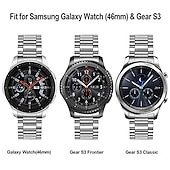 cheap Samsung Watch Bands-Watch Band for Samsung Galaxy Galaxy Watch 3 45mm 46mm Gear S3 Classic Frontier 2 Neo Live Stainless Steel Replacement  Strap Quick Release 22mm Link Bracelet Wristband