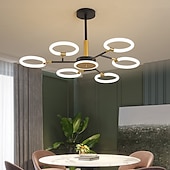 economico Lampadari-6/8/10 teste lampada a sospensione a led lampadario molecolare a forma di anello regolabile semplice moderna luce nordica stile di lusso soggiorno camera da letto sala da pranzo ristorante
