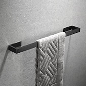 cheap Bathroom Accessory Set-Bathroom Accessory Set, Self-adhesive Matte Black Stainless Steel Hardware Include Robe Hook, Towel Bar, Towel Holder, Toilet Paper Holder,for Home and Hotel