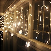 preiswerte Stecker Lichterketten-elegante Hochzeitsempfangsparty 3,5 m LED-Lichterkette in Schmetterlingsform 96 LED-Eiszapfen-Lichtervorhang Weihnachtshochzeit Feiertagsschlafzimmer-Dekorationslampe 110 V 220 V EU-Stecker US-Stecker