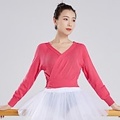 olcso Balettruha-légáteresztő balett felső kötés női edzés teljesítmény hosszú ujjú természetes kötött