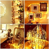 cheap Battery String Lights-30 PCS 12PCS 6PCS Fairy Lights Battery Operated (Included) 600LED 240LED 120LED Mini String Lights Waterproof Copper Wire Firefly Starry Lights for Halloween Party Christmas Festivals Decorations