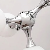 cheap Chandeliers-48 cm Pendant Light Cluster Design Chandelier Black White Silver Metal Electroplated Painted Finishes Modern 110-120V 220-240V