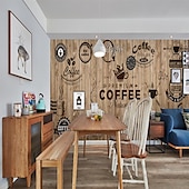 billiga Tapeter-coola tapeter väggmålning vintage tapet väggdekal som täcker tryck skala och sticka avtagbar kaffe kafé graffiti canvas heminredning