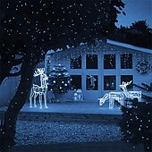 tanie Podłączane do prądu-LED Sznurki Świetlne 6Mx3M 600LED 3Mx3M 300LED 4M 96LED Girlanda Light Droop LED Kurtyna Sople Sznurki Świetlne Dekoracyjne do Ogrodów Centrów Handlowych