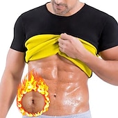 economico T-shirt e canotte attive da uomo-Da uomo Modellatore del corpo Camicia da ginnastica in vita Dimagrante Perdita di peso Effetto sudorazione Per Allenamento in Palestra Esercizio &amp; Fitness Corsa