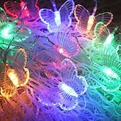 billiga Batteristrängljus-3m 20leds fjärilsgirland fairy lights, batteridrivna 1,5m 10leds ljusslingor perfekta för jul, utomhusträdgård, bröllop, födelsedagar &amp;amp; flickrumsinredning